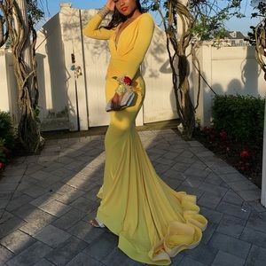 Yellow NY Collection prom dress